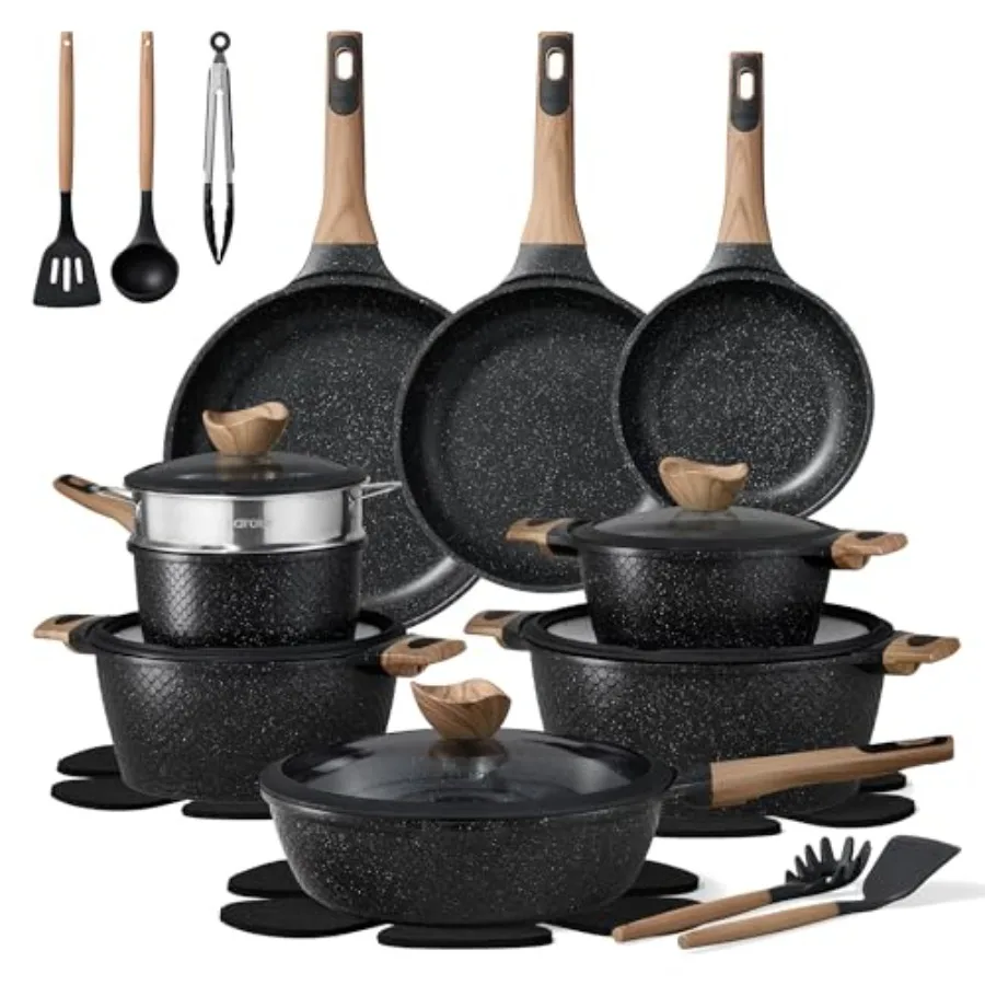 Pots and Pans Set Non Stick, Cookware Set Pots and Pans Induction Cook Ware, Nonstick Kitchen Cooking, PFOA Free
Pots and Pans Set Non Stick, Cookware Set Pots and Pans Induction Cook Ware, Nonstick Kitchen Cooking, PFOA Free