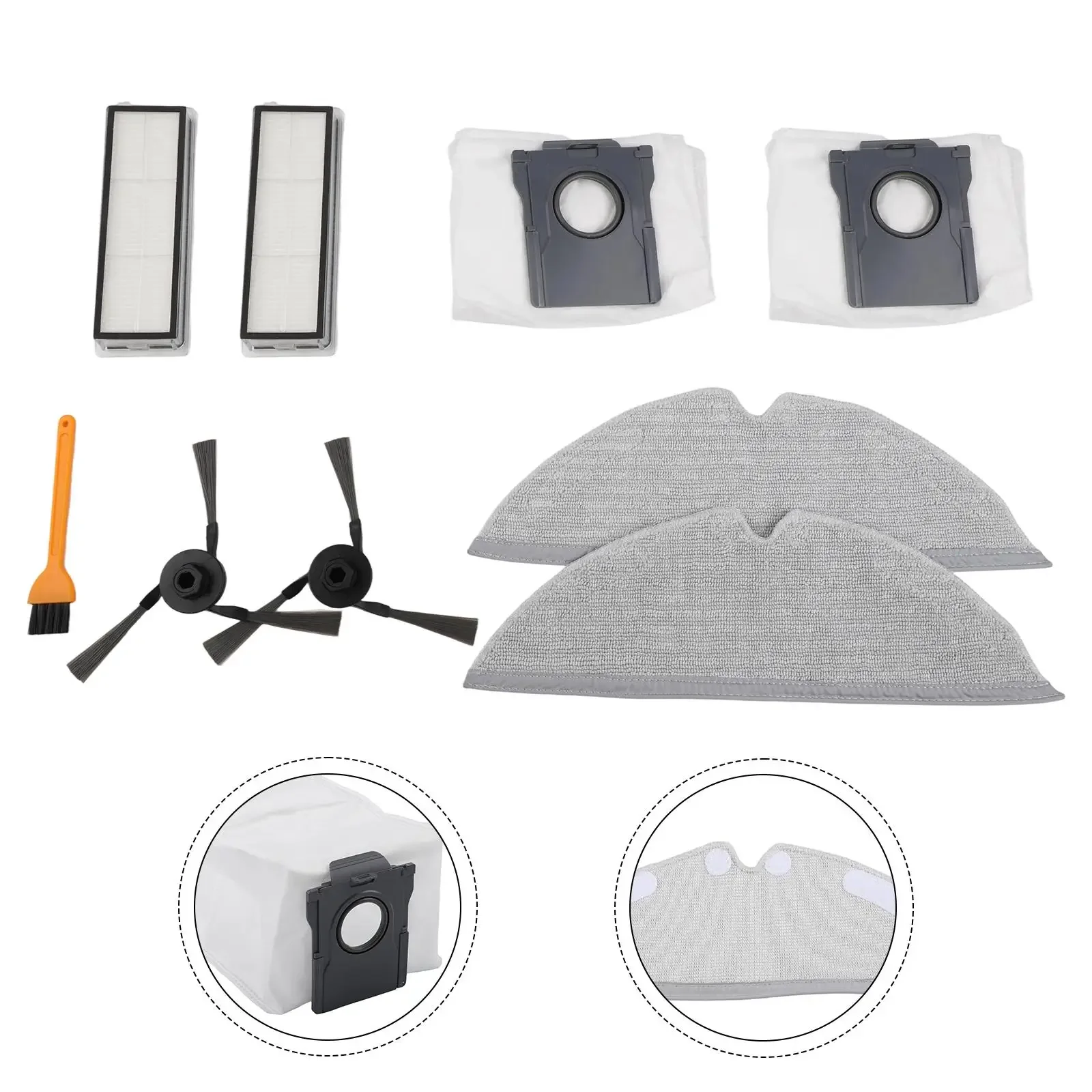Full Replacement Parts Set Includes Side Brushes Microfiber Mop Cloths Dust Bags Compatible For Dreame D20 Pro Plus Robot Vacuum
Full Replacement Parts Set Includes Side Brushes Microfiber Mop Cloths Dust Bags Compatible For Dreame D20 Pro Plus Robot Vacuum
