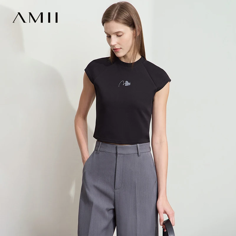 AMII Comfort T-shirt 2025 Summer Women Simple Slim Cover Sleeve Embroidery Office Lady Soft Stretch Short Crop Tee Tops 12542196
AMII Comfort T-shirt 2025 Summer Women Simple Slim Cover Sleeve Embroidery Office Lady Soft Stretch Short Crop Tee Tops 12542196