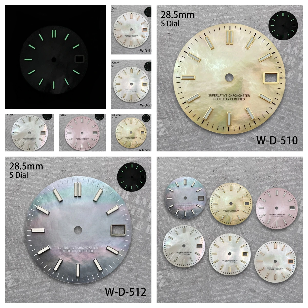 28.5 mm S Logo Seashell Dial Suitable For NH35/NH36 Japan Movement Green Luminous Quality Watch Modification Accessories
28.5 mm S Logo Seashell Dial Suitable For NH35/NH36 Japan Movement Green Luminous Quality Watch Modification Accessories