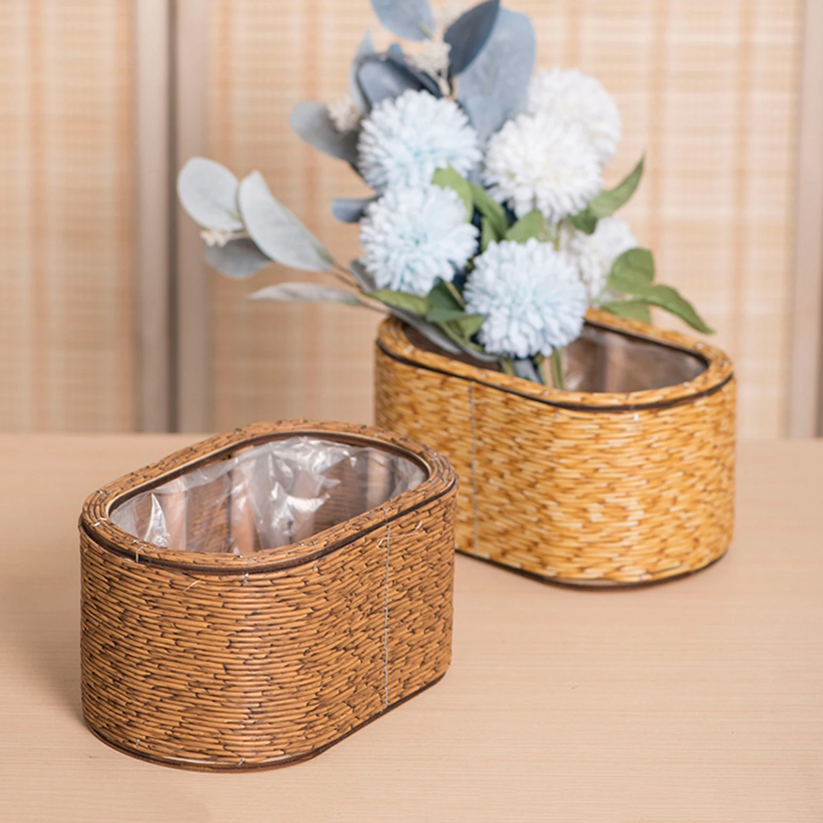 Nordic Woven Flower Pot Imitation Rattan Desktop Flowerpot For Succulents Cactus Flower Rural Style Decorative Flowerpot 1pc
Nordic Woven Flower Pot Imitation Rattan Desktop Flowerpot For Succulents Cactus Flower Rural Style Decorative Flowerpot 1pc