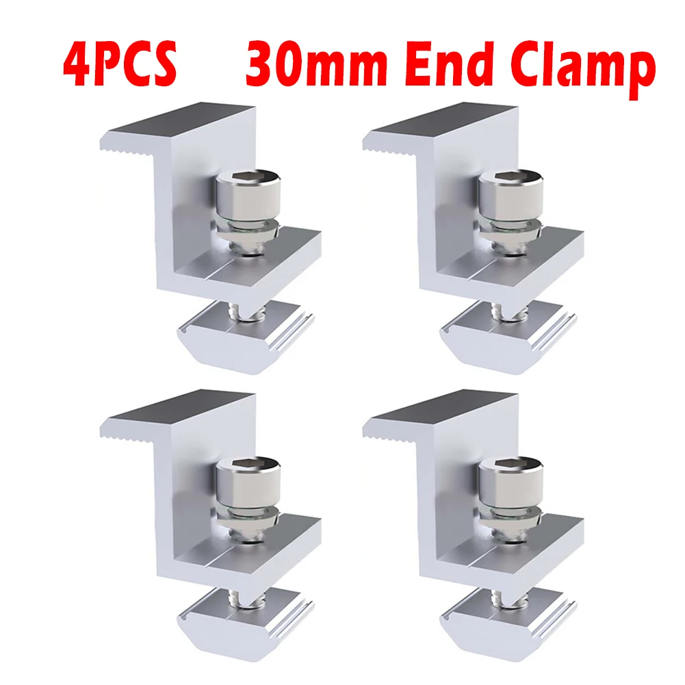 4PCS Solar Panel Mounting Bracket Clamps 30/35mm Adjustable Wide Photovoltaic Support Solar End Clamp,Solar System Accessories
4PCS Solar Panel Mounting Bracket Clamps 30/35mm Adjustable Wide Photovoltaic Support Solar End Clamp,Solar System Accessories