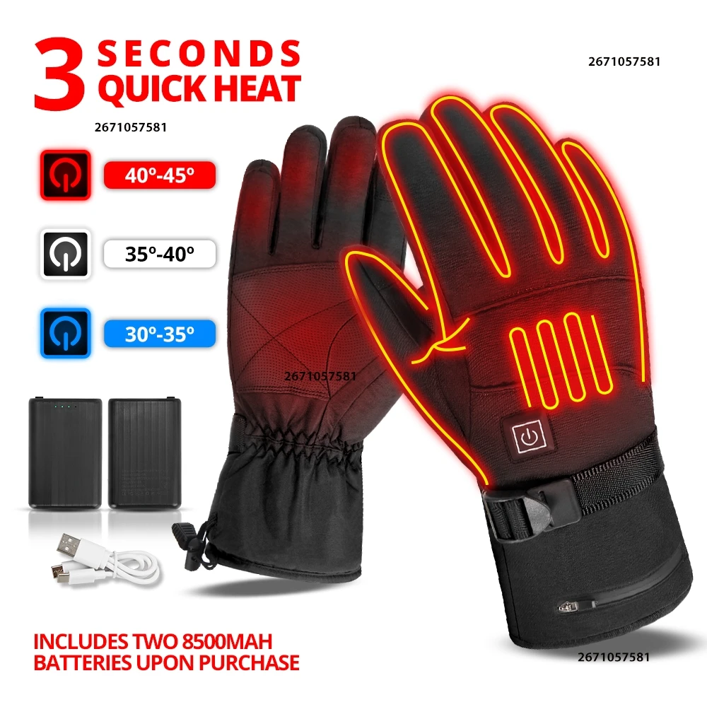 Winter Heated Gloves 8500mah Rechargeable Ski Heating Gloves Outdoor Windproof Motorbike Electric Heating Skiing Gloves Men
Winter Heated Gloves 8500mah Rechargeable Ski Heating Gloves Outdoor Windproof Motorbike Electric Heating Skiing Gloves Men