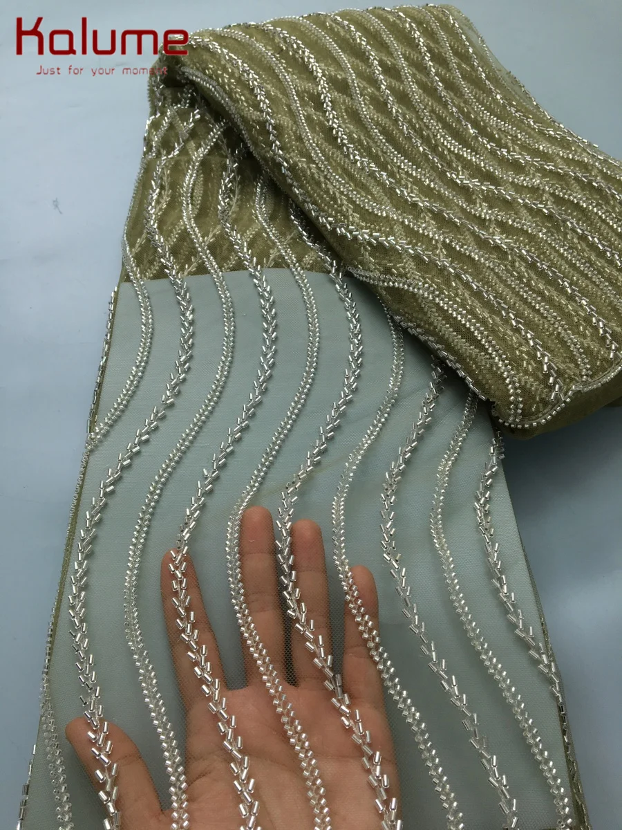 Kalume French Lace Fabric Nigerian Mesh Lace Fabrics High Quality African Lace Fabric With Beads For Sewing Evening Dress F4189
Kalume French Lace Fabric Nigerian Mesh Lace Fabrics High Quality African Lace Fabric With Beads For Sewing Evening Dress F4189