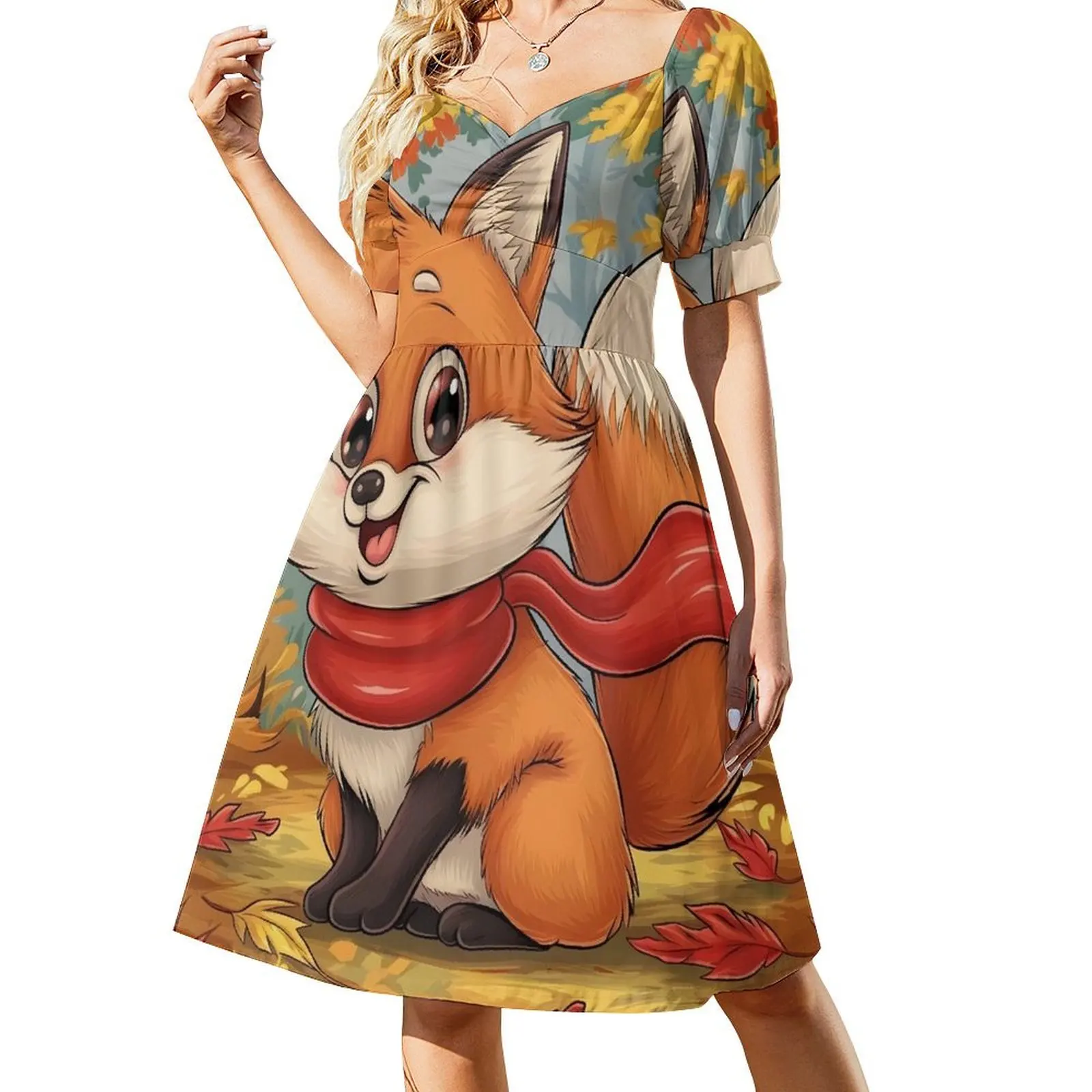 Fall themed Autumn inspired cute fox wearing a scarf autumn themed Short-Sleeved Dress ceremony dresses dress for women summer
Fall themed Autumn inspired cute fox wearing a scarf autumn themed Short-Sleeved Dress ceremony dresses dress for women summer