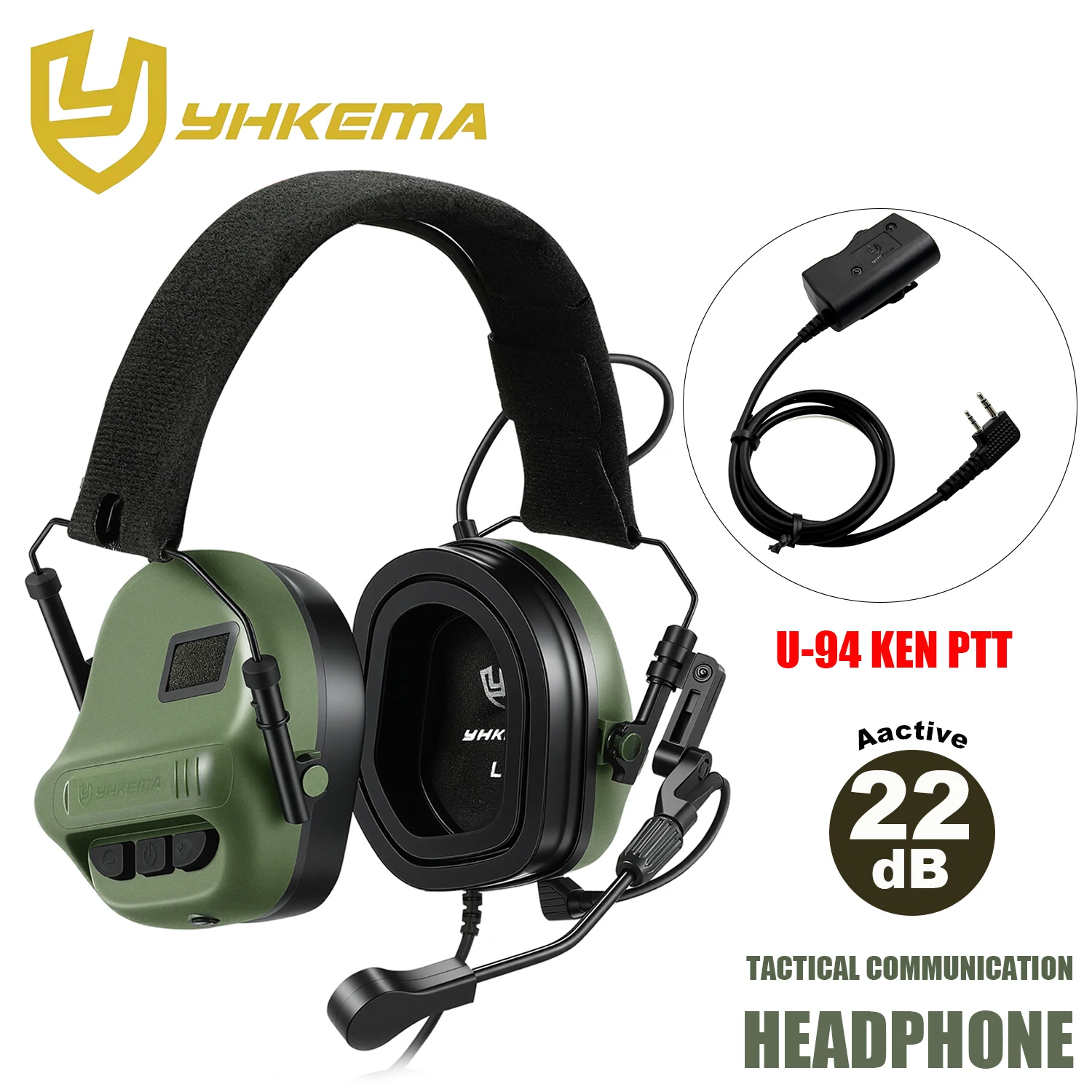 YHKEMA E70 Tactical Shooting Headset + U94 PTT for kenwood, Active Noise Canceling Earmuffs for Hunting, Airsoft
YHKEMA E70 Tactical Shooting Headset + U94 PTT for kenwood, Active Noise Canceling Earmuffs for Hunting, Airsoft