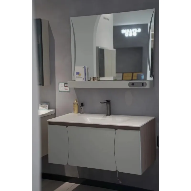Solid wood bathroom cabinet Smart mirror Artificial stone integrated basin Multifunctional switch Bathroom vanity
Solid wood bathroom cabinet Smart mirror Artificial stone integrated basin Multifunctional switch Bathroom vanity
