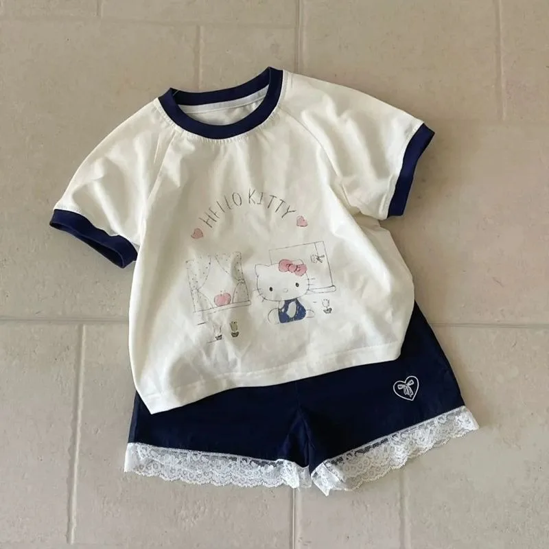Hello Kitty Anime Kawaii Sanrio Ins Fashion Shirt Pants Set Cute Children Summer Casual Baby Clothes Gifts for Girls Boys
Hello Kitty Anime Kawaii Sanrio Ins Fashion Shirt Pants Set Cute Children Summer Casual Baby Clothes Gifts for Girls Boys
