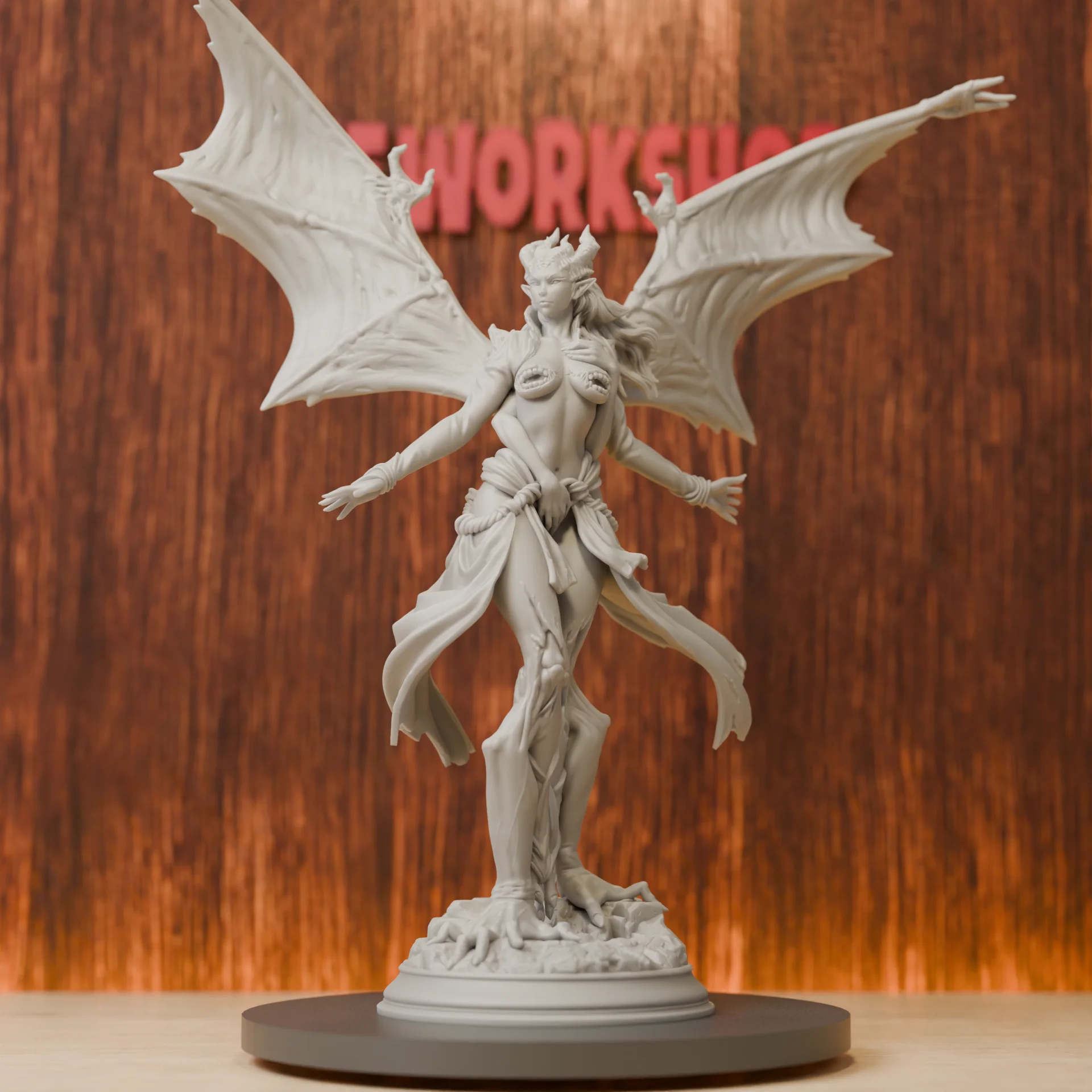 Female Demon | Arch Devil of Lust Miniatures | 28mm-75mm | Resin 3D Printed DND Pathfinder Mini | Unpainted Grey
Female Demon | Arch Devil of Lust Miniatures | 28mm-75mm | Resin 3D Printed DND Pathfinder Mini | Unpainted Grey