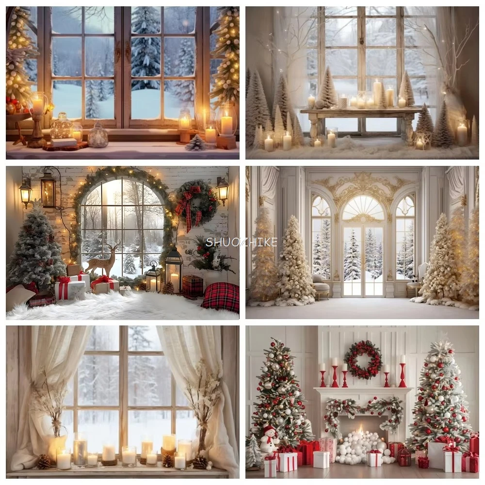 Merry Christmas Photo Background Xmas Tree Gift Window Fireplace Candle Baby Family Portrait Photography Backdrop Photo Studio
Merry Christmas Photo Background Xmas Tree Gift Window Fireplace Candle Baby Family Portrait Photography Backdrop Photo Studio