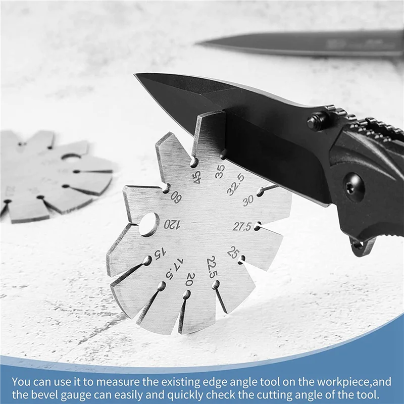 A04G-2X Bevel Gauge Axe Angle Gauge Round Shape Knife Angle Finder Knife Blade Angle Gauge 15-120° For Measuring Knife Angle
A04G-2X Bevel Gauge Axe Angle Gauge Round Shape Knife Angle Finder Knife Blade Angle Gauge 15-120° For Measuring Knife Angle