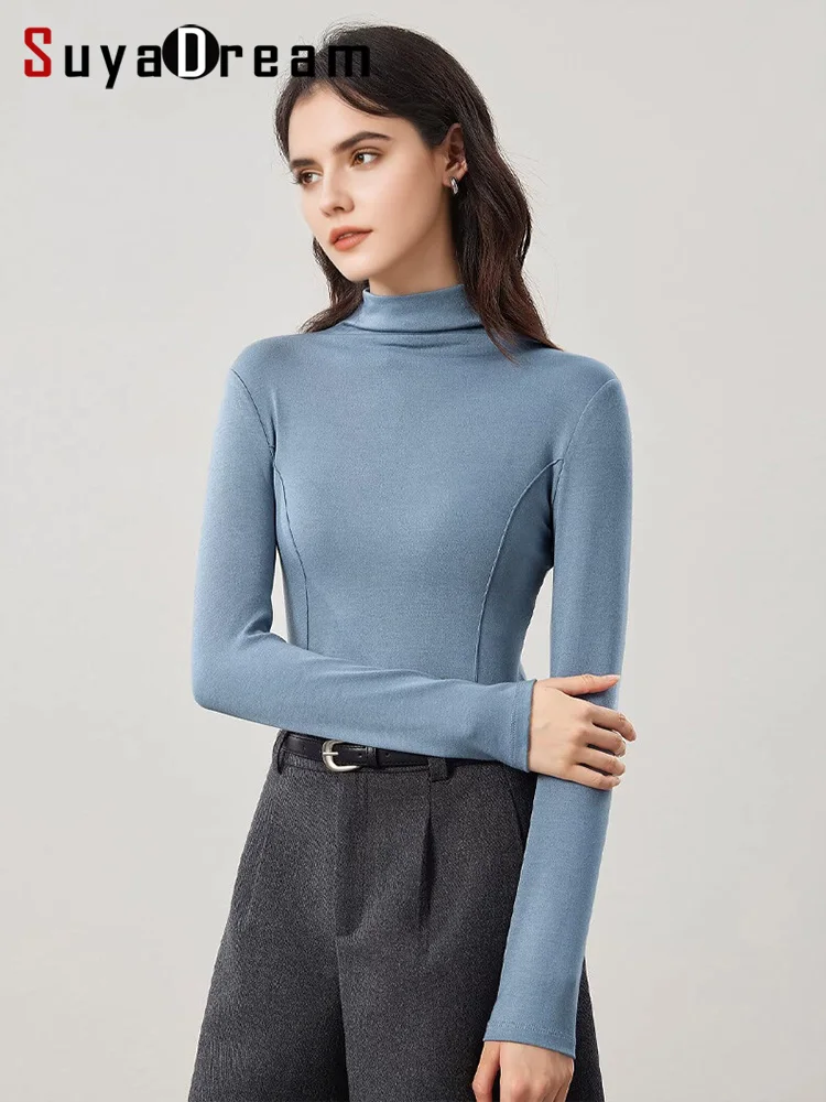 SuyaDream Women's Wool Blend Thermal T-Shirt, Mock Neck, Long Sleeved, Basic Slim Tee, Monochromatic, 2025 Fall, Winter Top
SuyaDream Women's Wool Blend Thermal T-Shirt, Mock Neck, Long Sleeved, Basic Slim Tee, Monochromatic, 2025 Fall, Winter Top