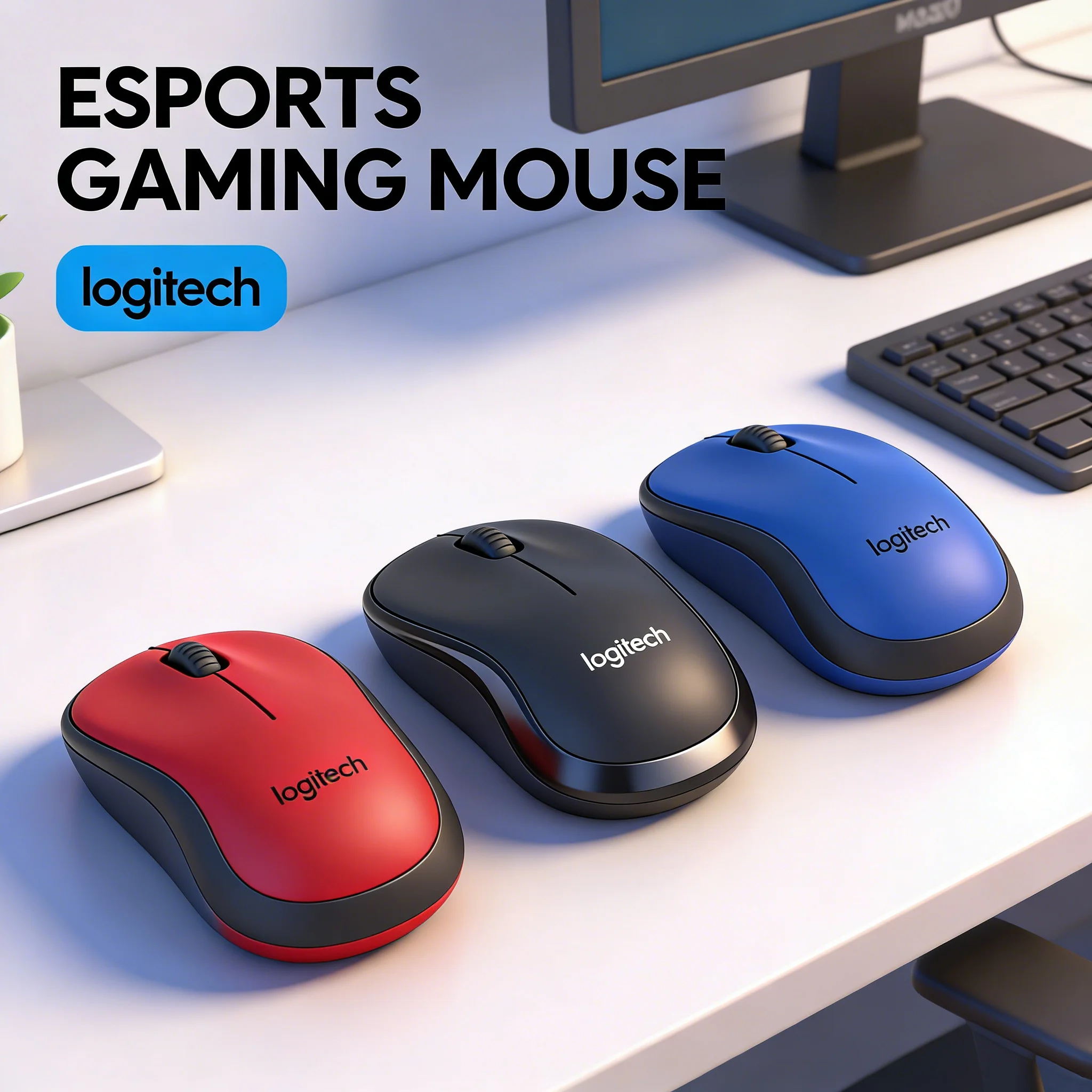 Logitech M185 Wireless Optical Mouse 1000 DPI Tracking 10m Range Auto-Sleep Feature Plug-and-Play with 1 AA Battery Life 12-Mont