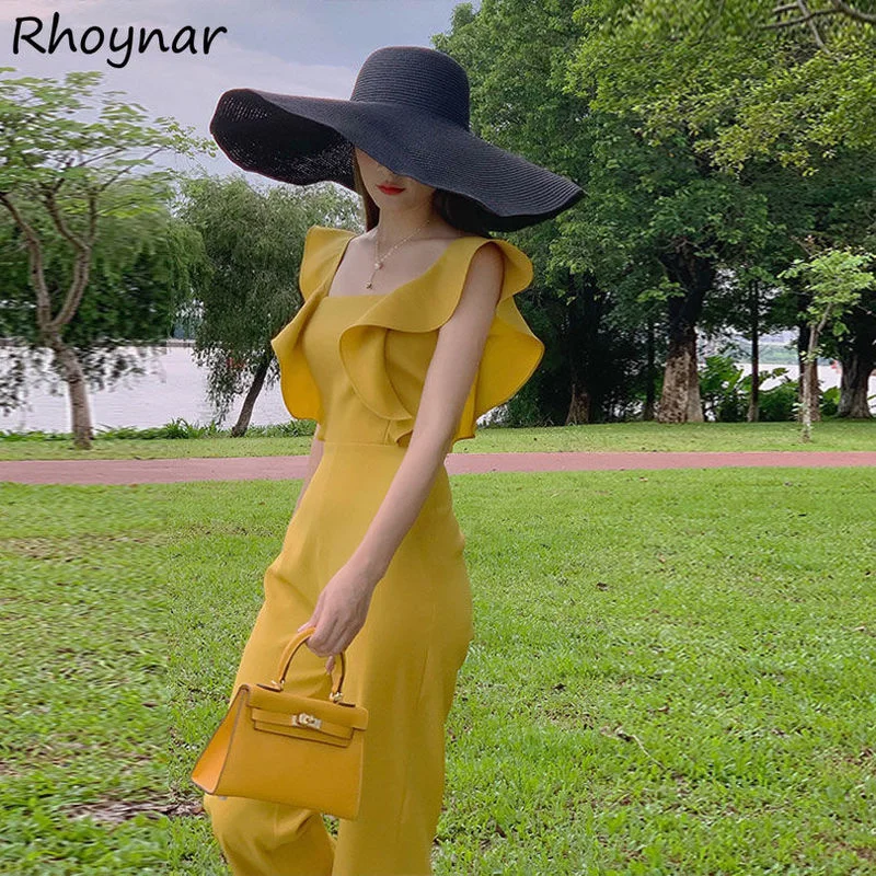 Jumpsuits Women Slim Solid High Waist Design Retro Casual Basic All-match Holiday Mujer De Moda Korean Style Classic Elegant Ins
Jumpsuits Women Slim Solid High Waist Design Retro Casual Basic All-match Holiday Mujer De Moda Korean Style Classic Elegant Ins
