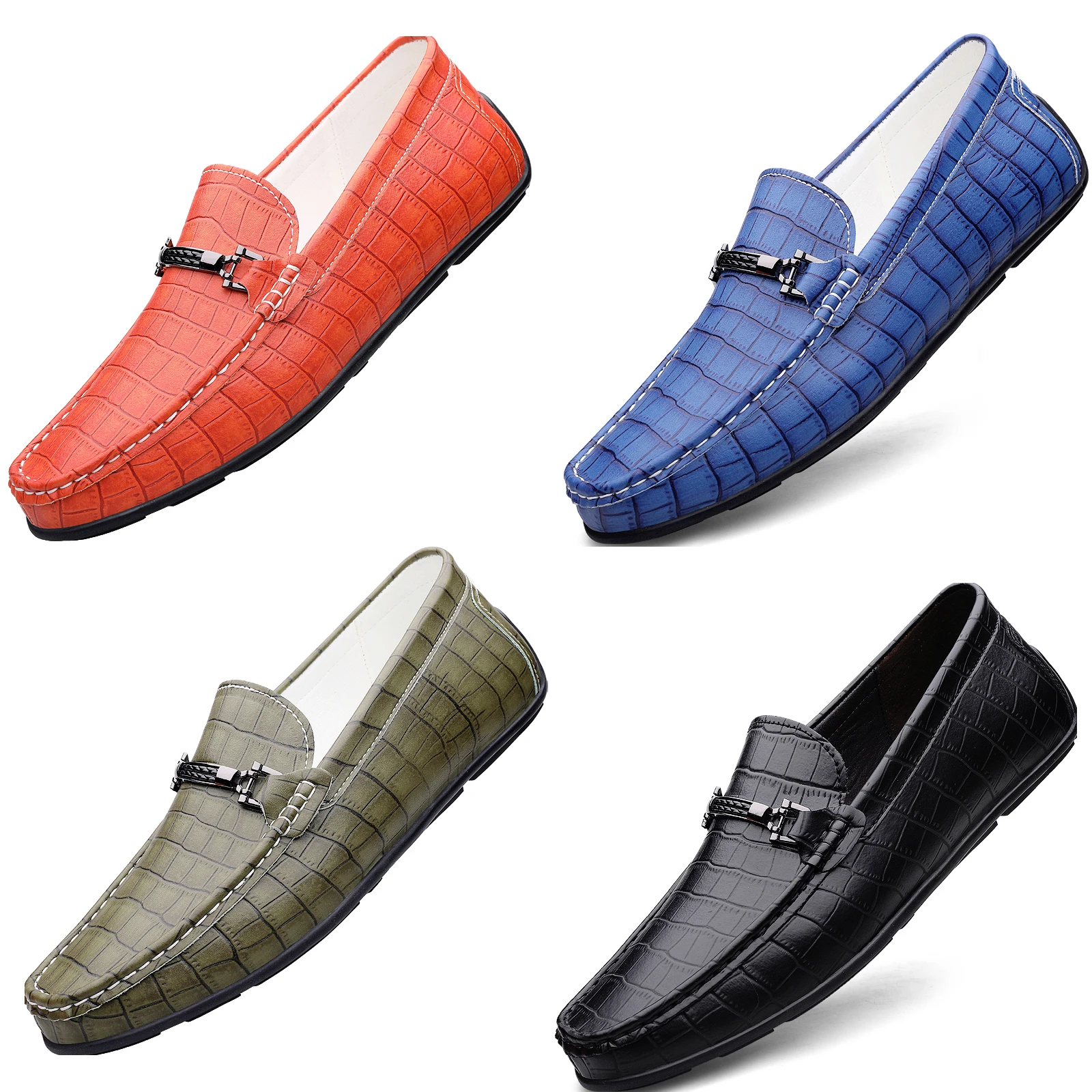 Men's Crocodile Print Loafers, Metal Buckle Slip on Driving Shoes, Lightweight Non-slip Casual Moccasins for Men, Multi Colors
Men's Crocodile Print Loafers, Metal Buckle Slip on Driving Shoes, Lightweight Non-slip Casual Moccasins for Men, Multi Colors