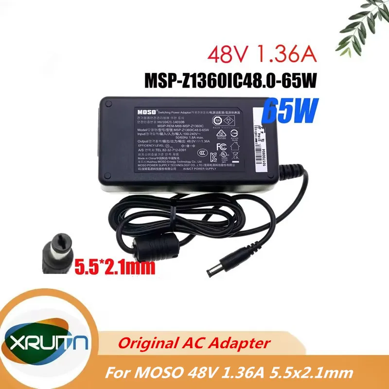 Оригинальный адаптер переменного тока 48 В 1,36 А 65 Вт MSP-Z1360IC48.0-65 Вт HU10421-140108 для Hikvision MOSO видеорегистратор POE зарядное устройство
Оригинальный адаптер переменного тока 48 В 1,36 А 65 Вт MSP-Z1360IC48.0-65 Вт HU10421-140108 для Hikvision MOSO видеорегистратор POE зарядное устройство