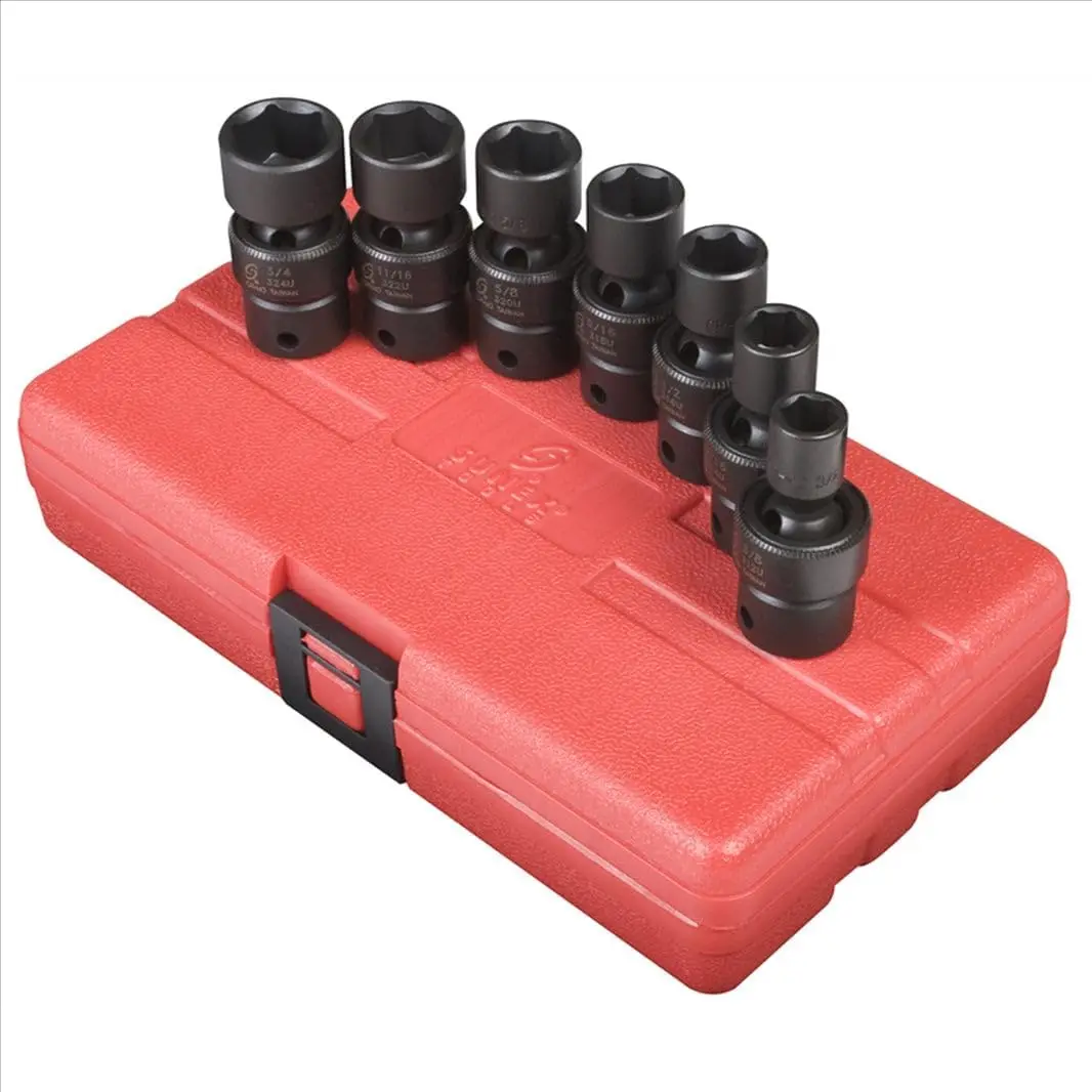 7-Piece SAE Universal Impact Socket Set, 3/8" Drive, Cr-Mo, 6-Point, 3/8" to 3/4"
7-Piece SAE Universal Impact Socket Set, 3/8" Drive, Cr-Mo, 6-Point, 3/8" to 3/4"