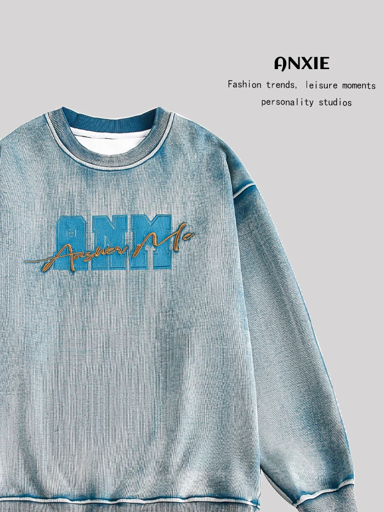 ANXIE adient round Ne Sweatirt ex Retro Sle Casual Comfortable Fit Spring Autumn Collection
ANXIE adient round Ne Sweatirt ex Retro Sle Casual Comfortable Fit Spring Autumn Collection