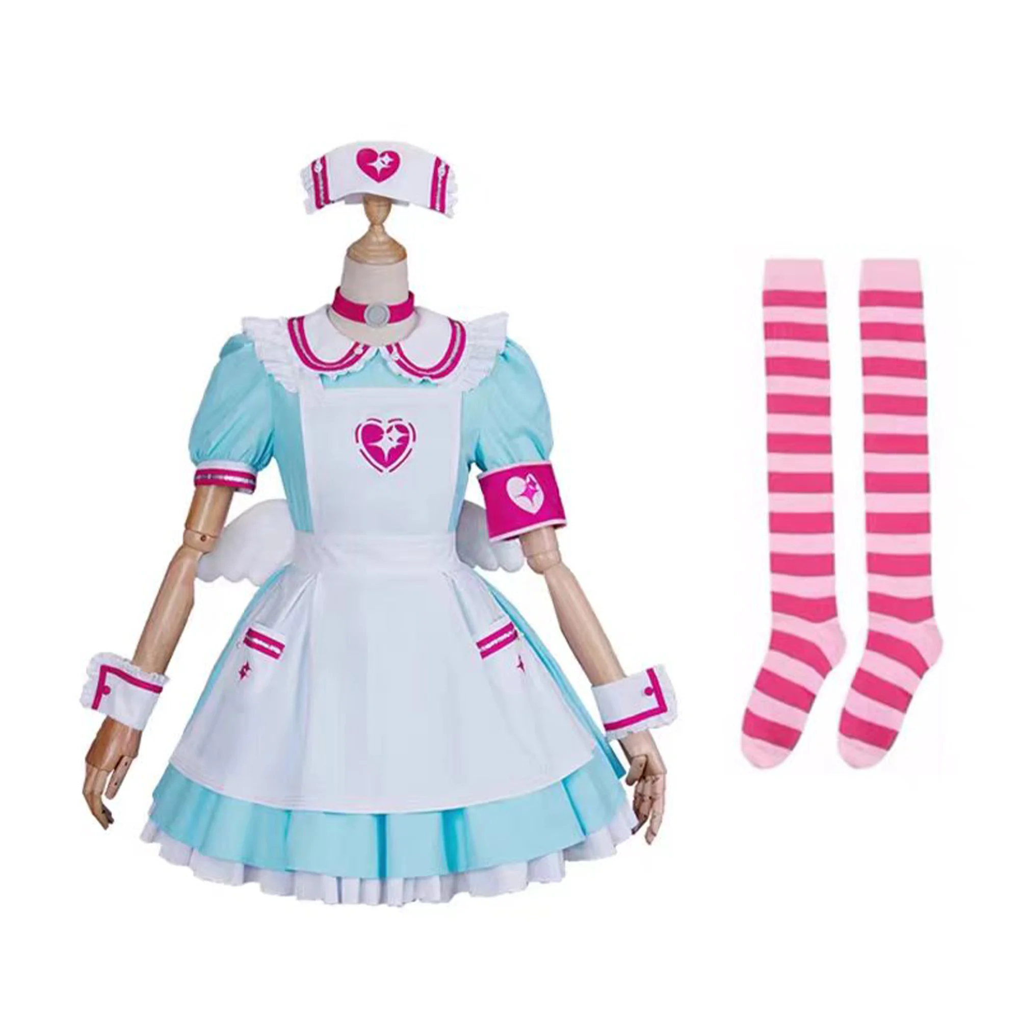 Unisex NEEDY OVERDOSE Cosplay Costume Super Angel Chan Sugar Sugar Dress Uniform Maid Outfit Full Set For Halloween Party
Unisex NEEDY OVERDOSE Cosplay Costume Super Angel Chan Sugar Sugar Dress Uniform Maid Outfit Full Set For Halloween Party