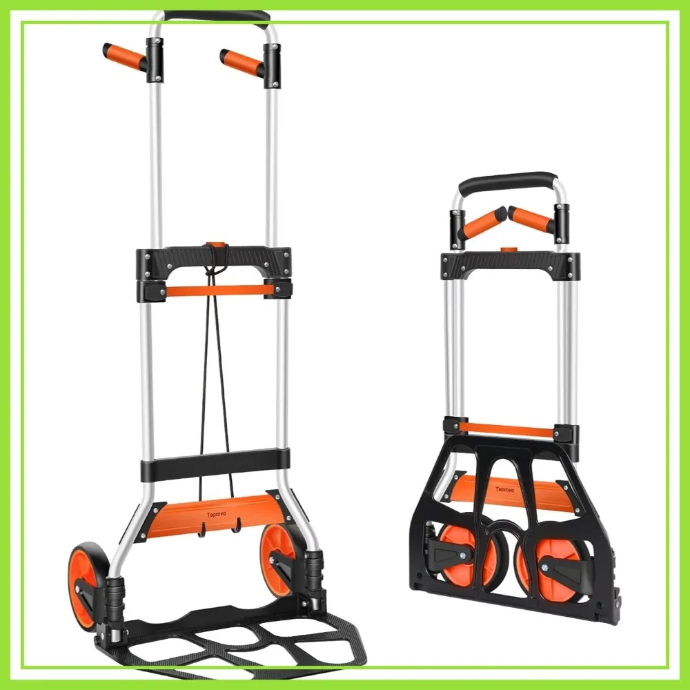 309 lb Aluminum Folding Hand Truck with Swivel Handle, 7 Inch Wheels, Elastic Cord for Moving & Shopping
309 lb Aluminum Folding Hand Truck with Swivel Handle, 7 Inch Wheels, Elastic Cord for Moving & Shopping
