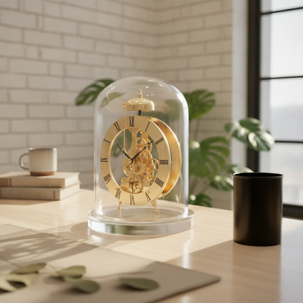 Clock with Glass Dome Quartz Skeleton Clock Retro Elegant for Collectors, Living Room, Office
Clock with Glass Dome Quartz Skeleton Clock Retro Elegant for Collectors, Living Room, Office