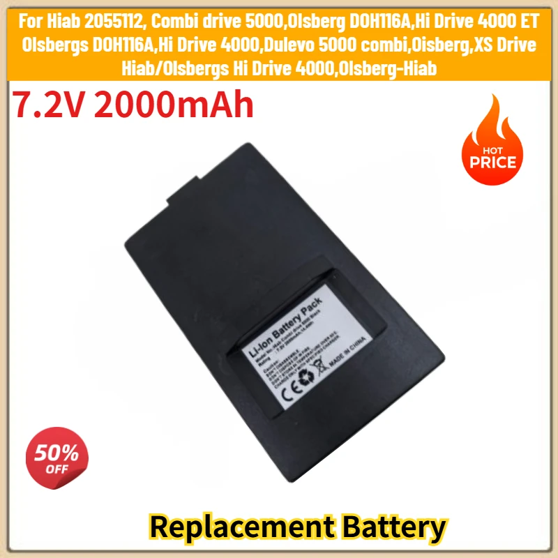 7.2V 2000mAh High Quality Battery for Hiab 2055112,Hi Drive 4000/4000 ET,DOH116A, Combi drive 5000,Dulevo 5000 combi,Olsberg
7.2V 2000mAh High Quality Battery for Hiab 2055112,Hi Drive 4000/4000 ET,DOH116A, Combi drive 5000,Dulevo 5000 combi,Olsberg