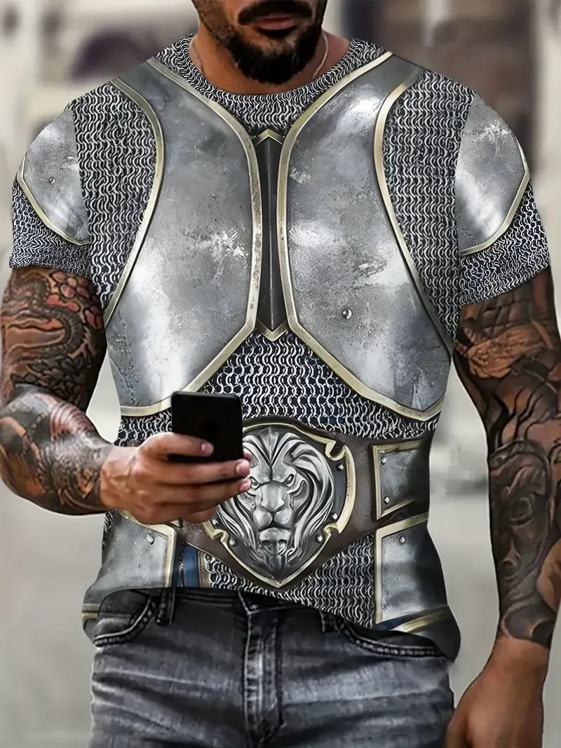 Medieval Armor 3D Metal Print with Lion Elements Quick Dry Breathable Sport Men Plus Size Crew Neck T-shirt
Medieval Armor 3D Metal Print with Lion Elements Quick Dry Breathable Sport Men Plus Size Crew Neck T-shirt