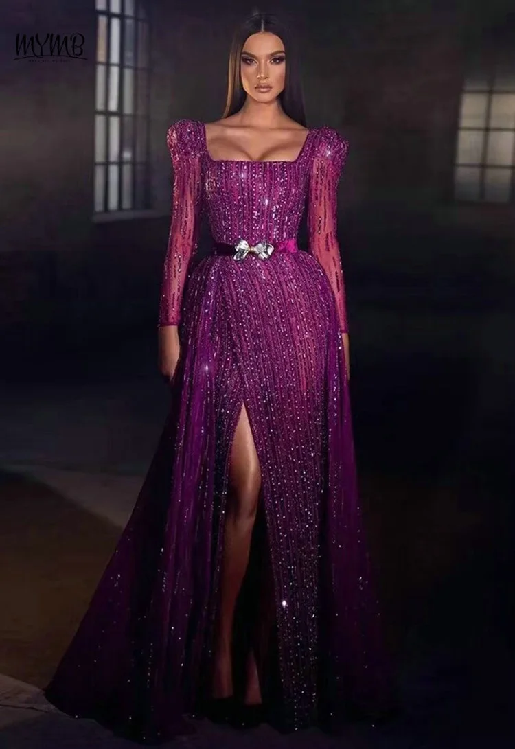 MYMB Elegant Green Long Sleeves Evening Dresses for Women Party Arabic Modest Beaded High Split new Mermaid Wedding Party Gowns
MYMB Elegant Green Long Sleeves Evening Dresses for Women Party Arabic Modest Beaded High Split new Mermaid Wedding Party Gowns