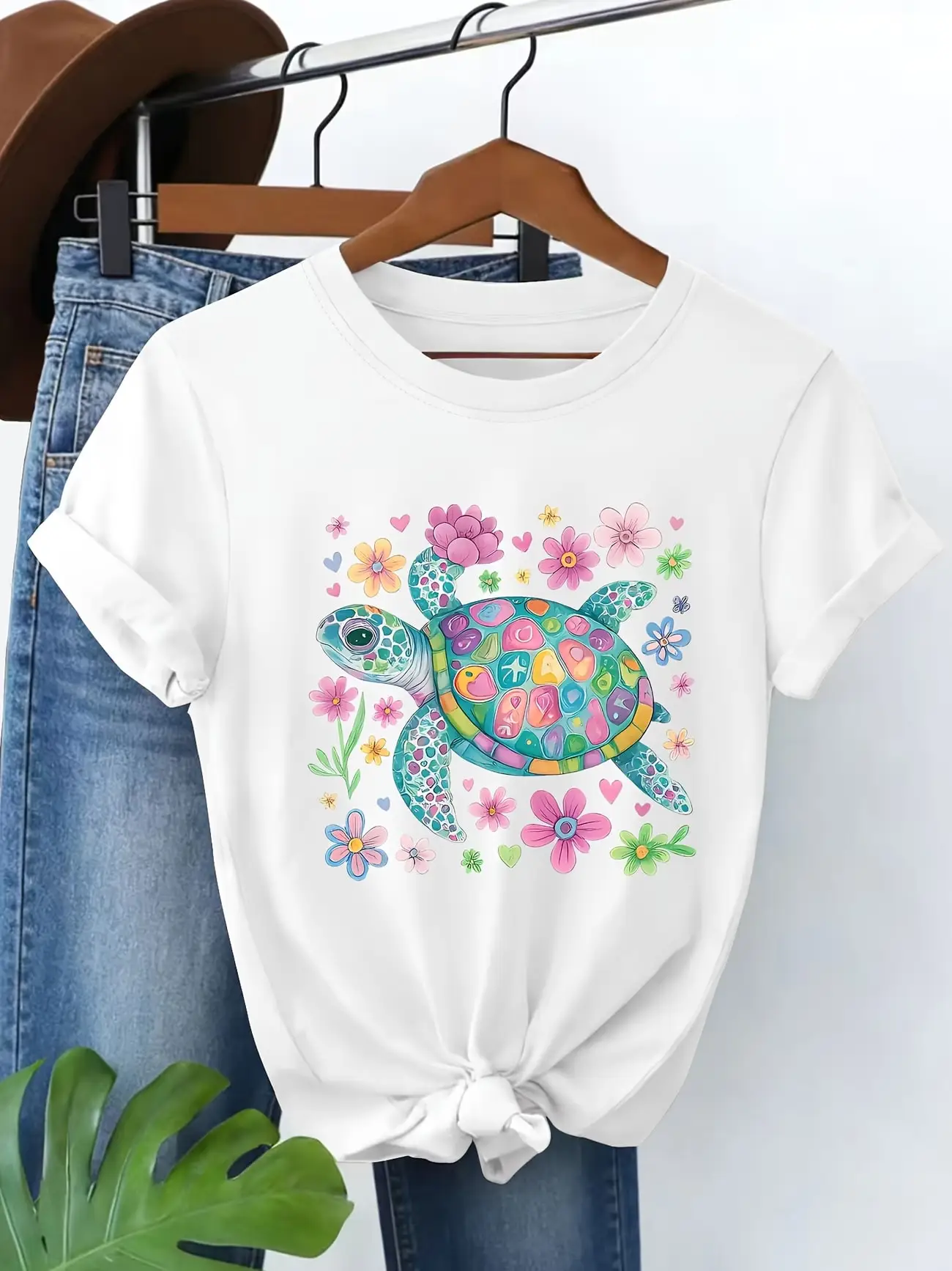 Plus size women's short sleeve T-shirt Colorful Turtle With Flowers And Cassette Spring and Summer Must-Haves summer outfits
Plus size women's short sleeve T-shirt Colorful Turtle With Flowers And Cassette Spring and Summer Must-Haves summer outfits