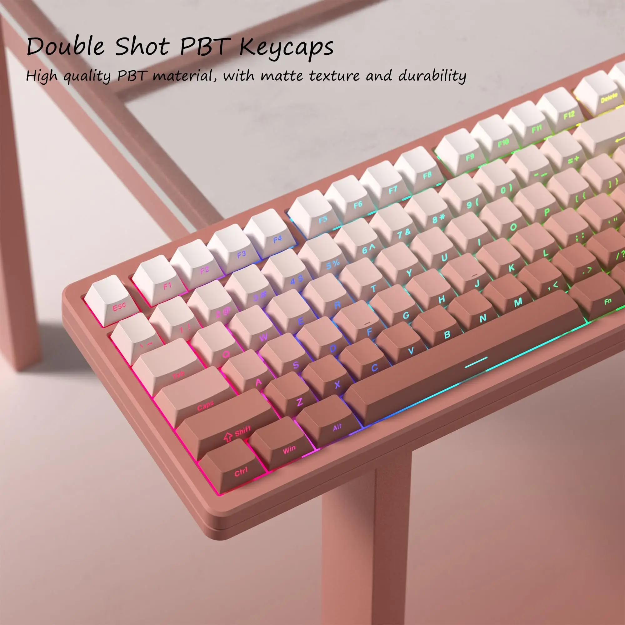 Side Printed PBT Keycap Double Shot Shine Through Keycaps Gradient Pink Minimalist Style Keycaps Cherry Profile for Keyboard
Side Printed PBT Keycap Double Shot Shine Through Keycaps Gradient Pink Minimalist Style Keycaps Cherry Profile for Keyboard