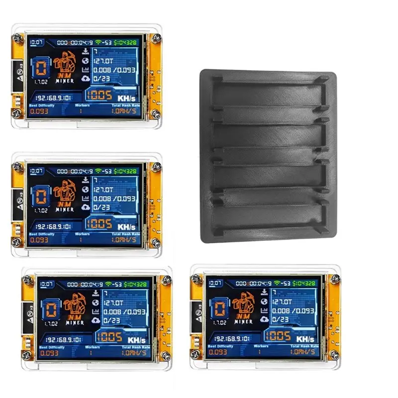 Новинка! 4X1005KH/S Nerdminer + 4 слота, подставка, обновленная скорость Harsh, 2,8 дюйма, умный дисплей, биткойн, крипто, соло, лотерейный майнер
Новинка! 4X1005KH/S Nerdminer + 4 слота, подставка, обновленная скорость Harsh, 2,8 дюйма, умный дисплей, биткойн, крипто, соло, лотерейный майнер