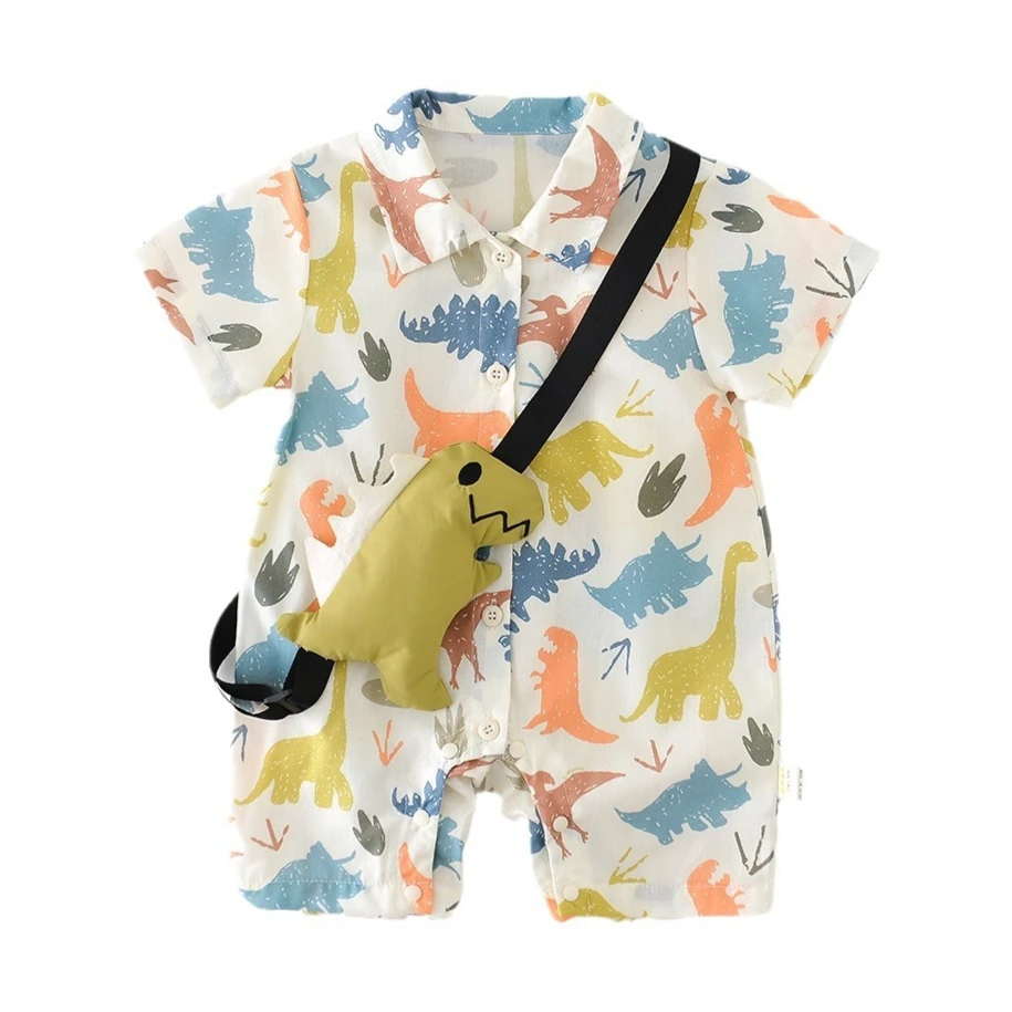2Pcs Cartoon Dinosaur Short Sleeve Romper, lightweight breathable suit for 0-3 months baby boys, comes with cute doll gift
2Pcs Cartoon Dinosaur Short Sleeve Romper, lightweight breathable suit for 0-3 months baby boys, comes with cute doll gift