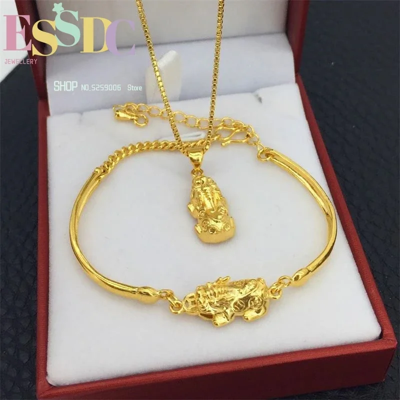 Hot Sale Mascot Pixiu Pendant Vietnam Sand Gold Transfer Luck Bracelet Lovers' Fashion Gifts Wholesale
Hot Sale Mascot Pixiu Pendant Vietnam Sand Gold Transfer Luck Bracelet Lovers' Fashion Gifts Wholesale