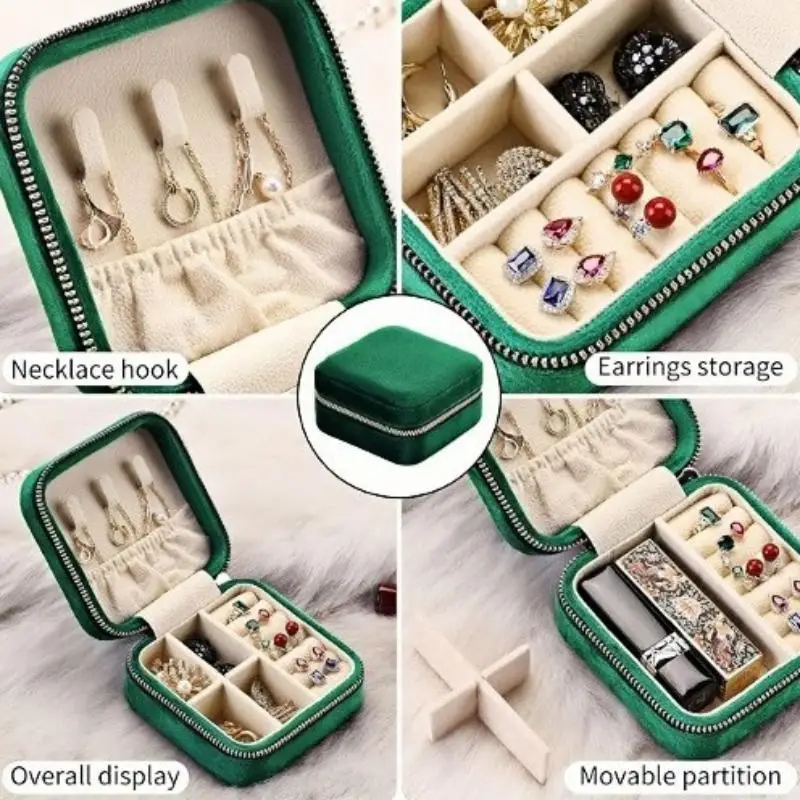 New 1pcs Velvet Jewelry Box For Women Necklace Ring Earrings Organizer Holder Travel Portable Zipper Square Jewelry Storage Case
New 1pcs Velvet Jewelry Box For Women Necklace Ring Earrings Organizer Holder Travel Portable Zipper Square Jewelry Storage Case