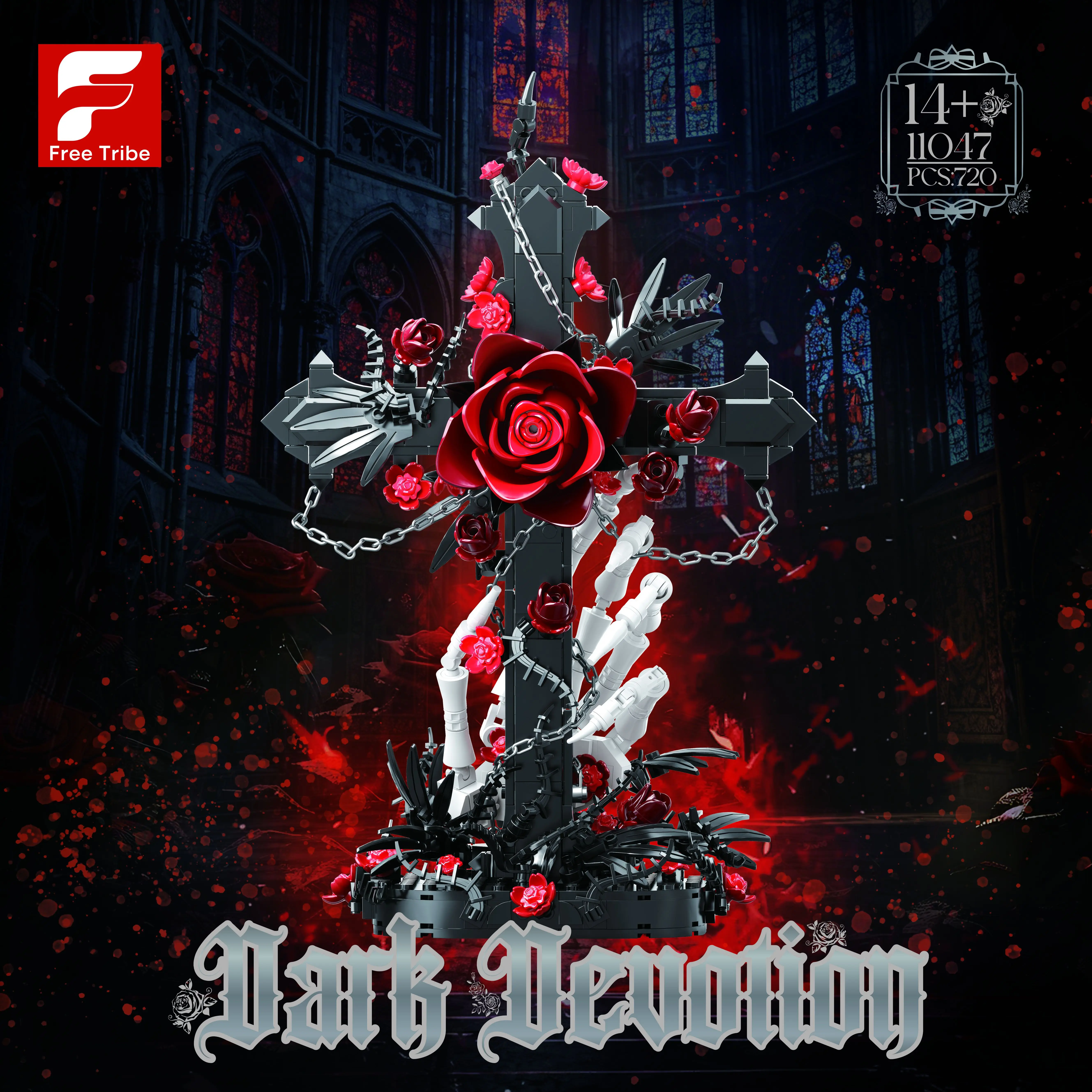 720PCS Dark Cross Red Rose Skull Hand Chains Building Blocks Skeleton & Flowers Series Bricks Model Assembly Toy Holiday Gifts
720PCS Dark Cross Red Rose Skull Hand Chains Building Blocks Skeleton & Flowers Series Bricks Model Assembly Toy Holiday Gifts