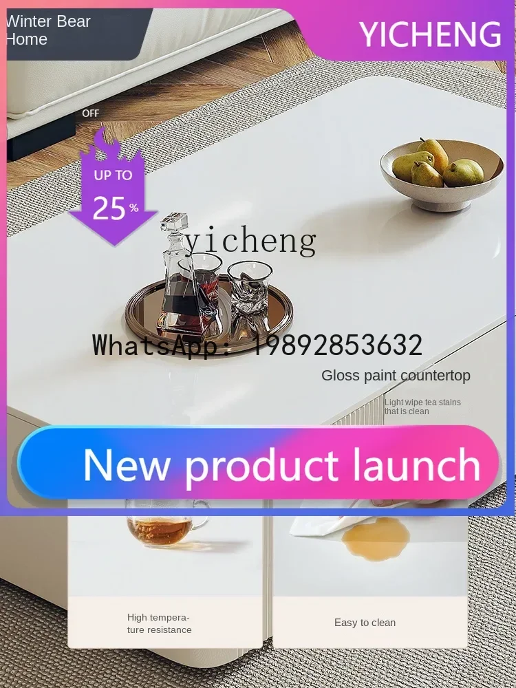 Modern Minimalist Bright White Coffee Table TV Cabinet Combination Small Apartment Living Room Floor Cabinet
Modern Minimalist Bright White Coffee Table TV Cabinet Combination Small Apartment Living Room Floor Cabinet