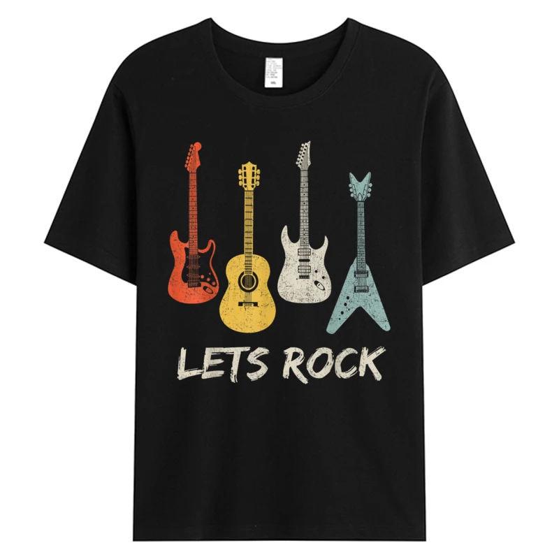 Let's Rock T Shirt For Men 2025 Rock N Roll Guitar Retro Gift Tshirts O-Neck Men Women Mens 100% Cotton Graphic T-Shirts
Let's Rock T Shirt For Men 2025 Rock N Roll Guitar Retro Gift Tshirts O-Neck Men Women Mens 100% Cotton Graphic T-Shirts