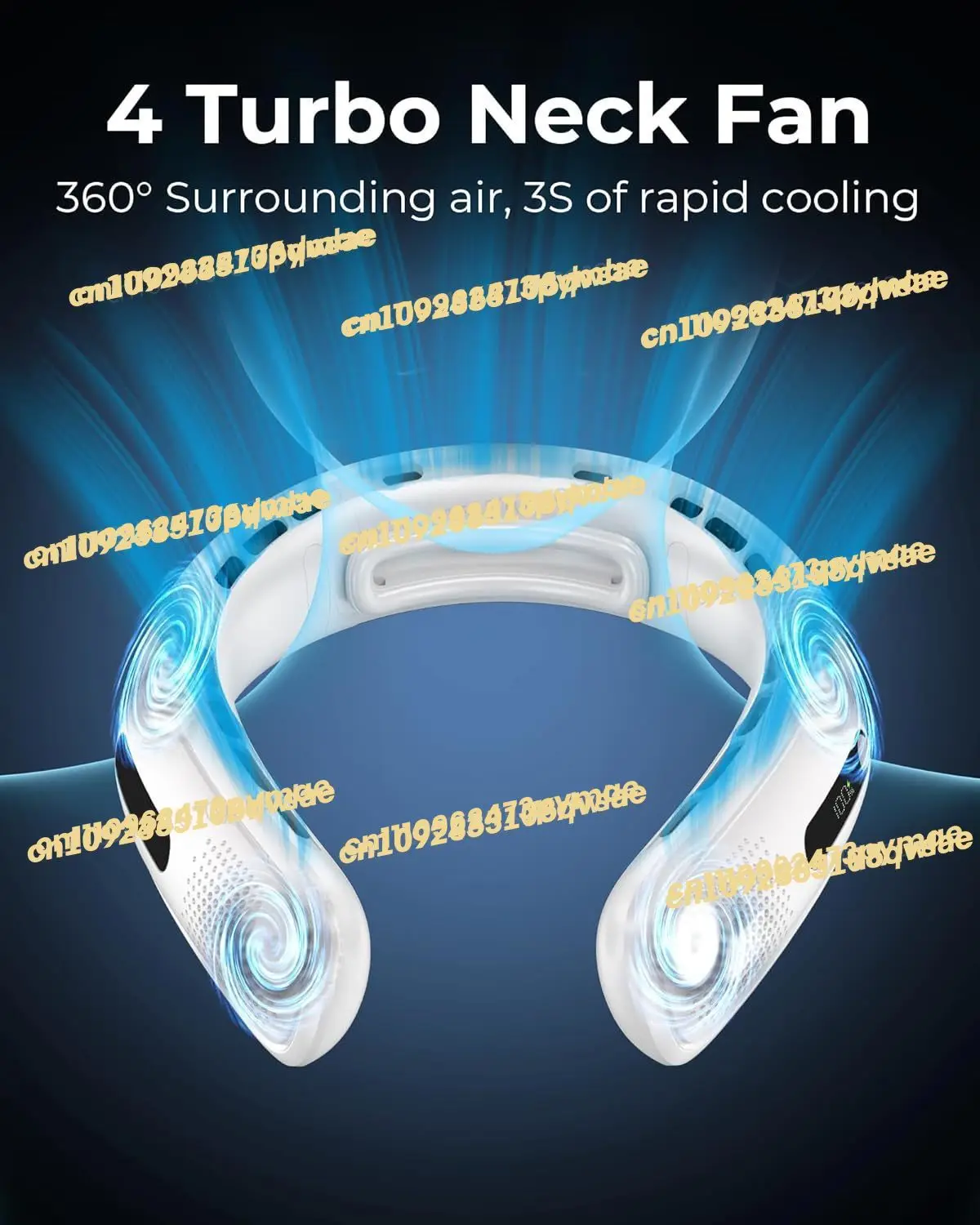 Portable Neck Fan 4 Turbo Bladeless Neck Fan USB Rechargeable Personal Fan 360° Cooling Hands Free LED Display
Portable Neck Fan 4 Turbo Bladeless Neck Fan USB Rechargeable Personal Fan 360° Cooling Hands Free LED Display