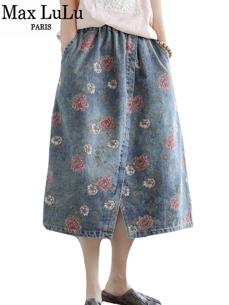 Max LuLu 2022 Korean Design New Women Flower Printed Denim Skirts Ladies Vintage Floral A-Line Skirt Female Loose Casual Clothes
Max LuLu 2022 Korean Design New Women Flower Printed Denim Skirts Ladies Vintage Floral A-Line Skirt Female Loose Casual Clothes