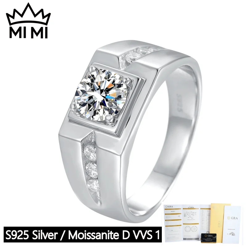 MI MI S925 Sterling Silver 1CT D-Color Moissanite Men's Bold Trendy Wedding Ring Gift for Boyfriend GRA Certified with Luxury
MI MI S925 Sterling Silver 1CT D-Color Moissanite Men's Bold Trendy Wedding Ring Gift for Boyfriend GRA Certified with Luxury