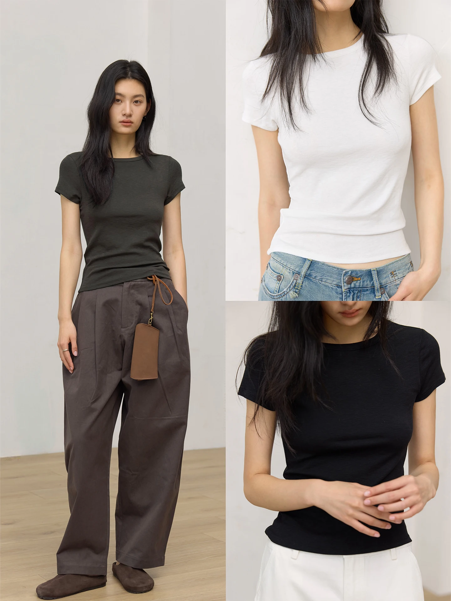 ZhiHua Slim Fit round Neck Short Sleeve Knitted T-Shirt Women's Soft Cotton Polyester Blend Elastic Shoulder Casual Style
ZhiHua Slim Fit round Neck Short Sleeve Knitted T-Shirt Women's Soft Cotton Polyester Blend Elastic Shoulder Casual Style