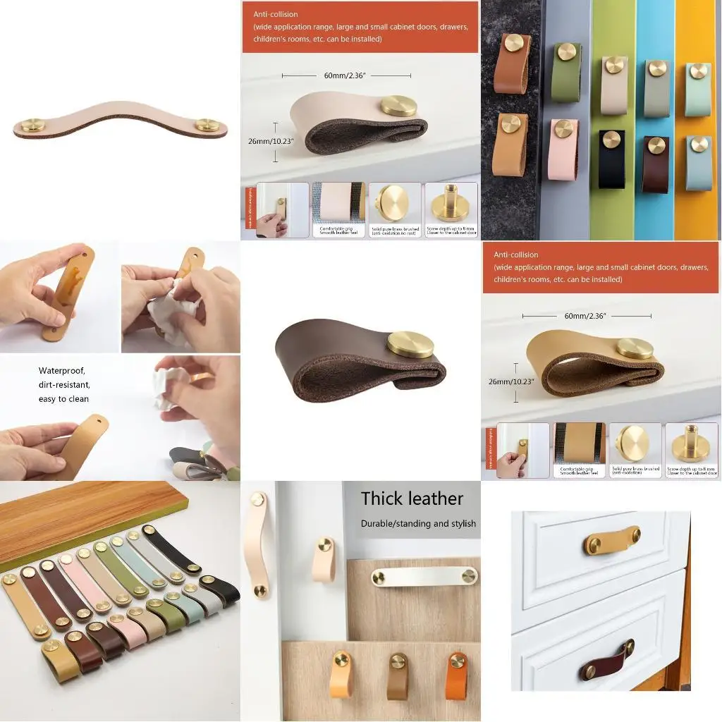 652F Handmade Leather Pull with Brass Screw Cupboard Cabinet Handle Door Pulls Hardware for Multiple Furnitures Decoration 
652F Handmade Leather Pull with Brass Screw Cupboard Cabinet Handle Door Pulls Hardware for Multiple Furnitures Decoration