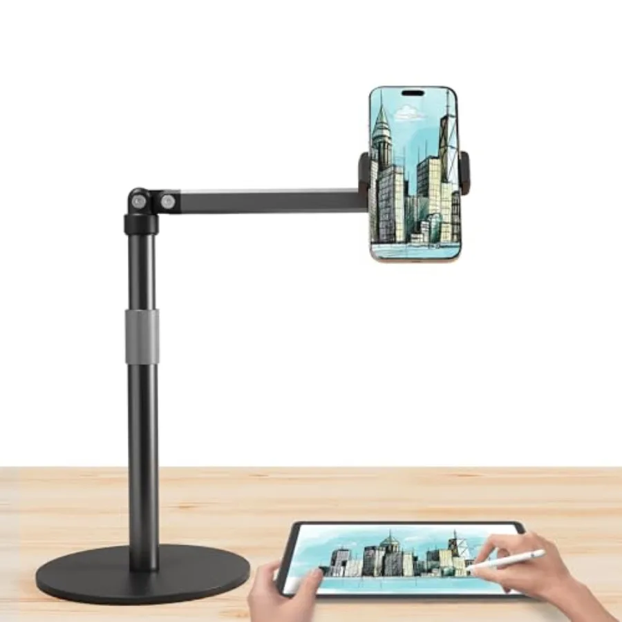 Phone Stand for Recording Overhead Desktop Phone Holder Mount with Flexible Extension Arm, Adjustable Height, for Video, Painti
Phone Stand for Recording Overhead Desktop Phone Holder Mount with Flexible Extension Arm, Adjustable Height, for Video, Painti