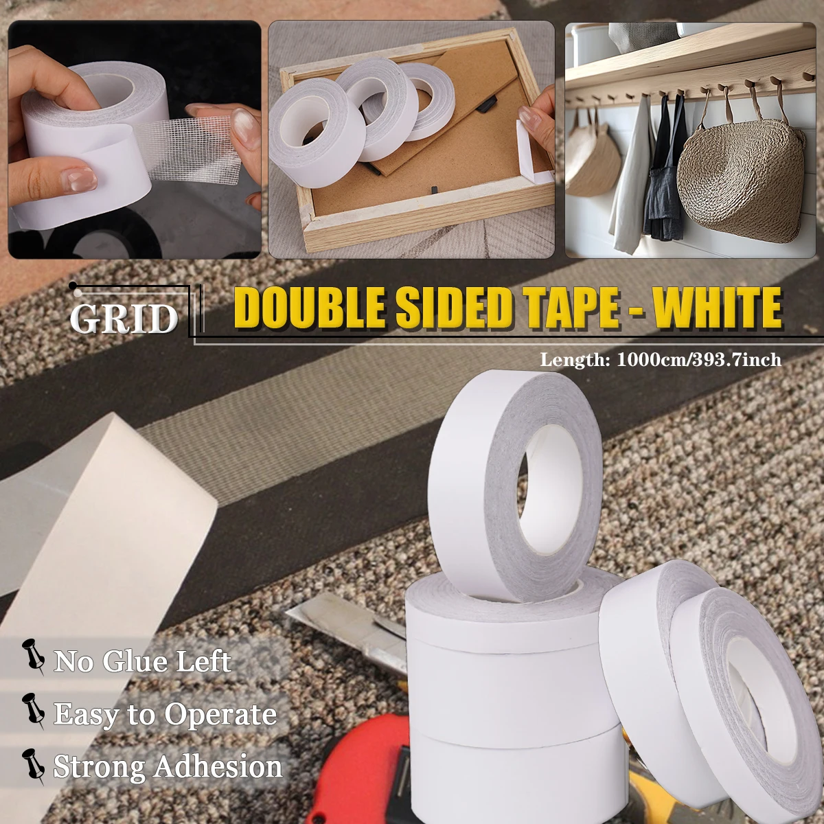 Double Sided Mesh Tape Heavyduty-Semi Transparent Seamless Waterproof Strong Adhesive Tape Suitable for Manual/Indoor/Carpet Use
Double Sided Mesh Tape Heavyduty-Semi Transparent Seamless Waterproof Strong Adhesive Tape Suitable for Manual/Indoor/Carpet Use