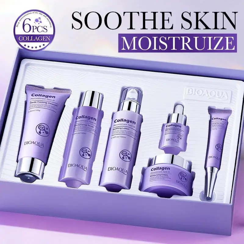 Women Anti-Wrinkle Skincare 6pcs/Set Collagen Anti-Aging And Firming Skincare Including Eye Cream Face Cream, Toner Lotion Serum
Women Anti-Wrinkle Skincare 6pcs/Set Collagen Anti-Aging And Firming Skincare Including Eye Cream Face Cream, Toner Lotion Serum