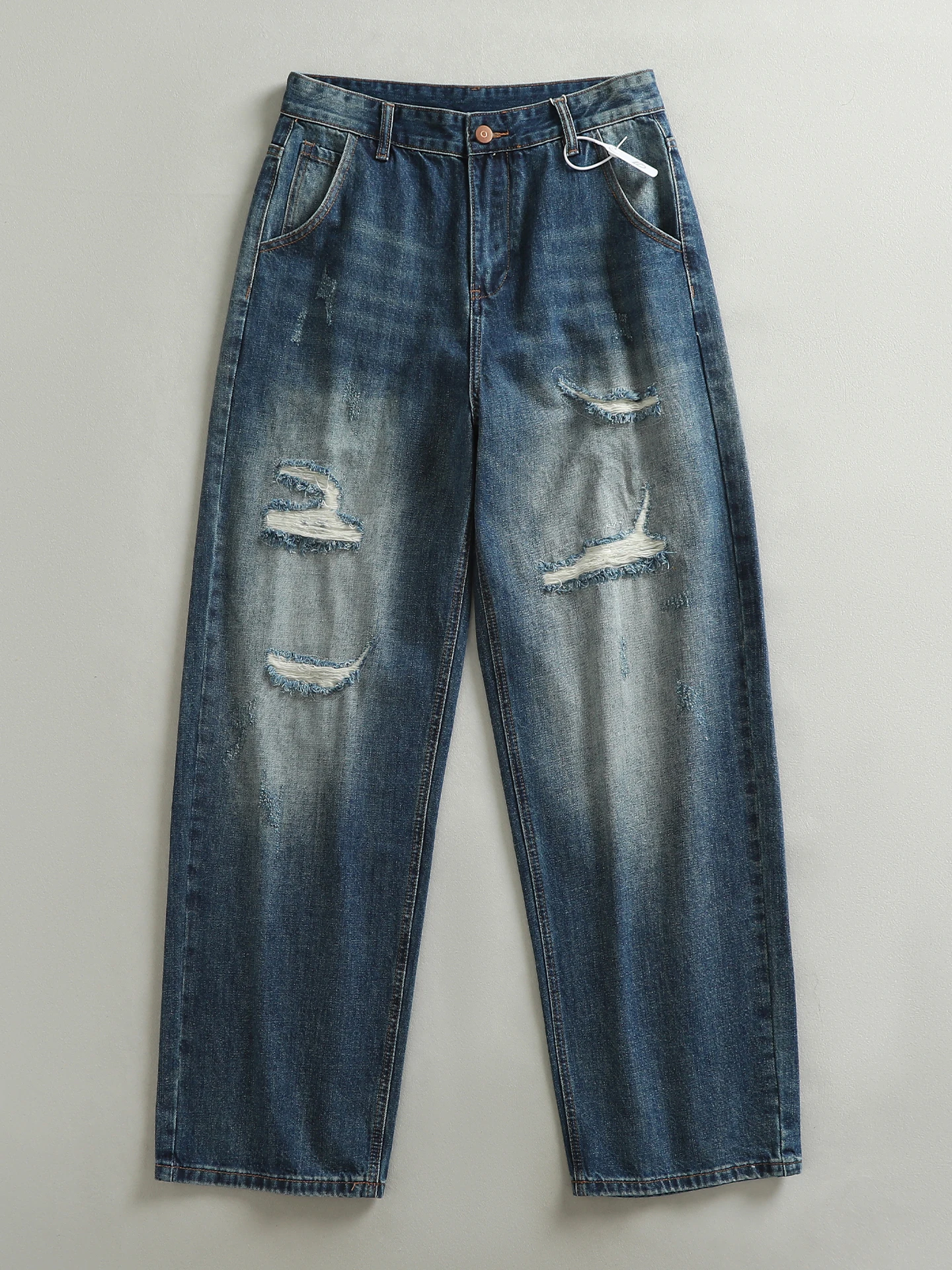 Retro American Style Distressed Patchwork Men's Jeans Loose Straight Leg Long Pants Spring New Arrival Breathable Cotton Poly...
Retro American Style Distressed Patchwork Men's Jeans Loose Straight Leg Long Pants Spring New Arrival Breathable Cotton Poly...