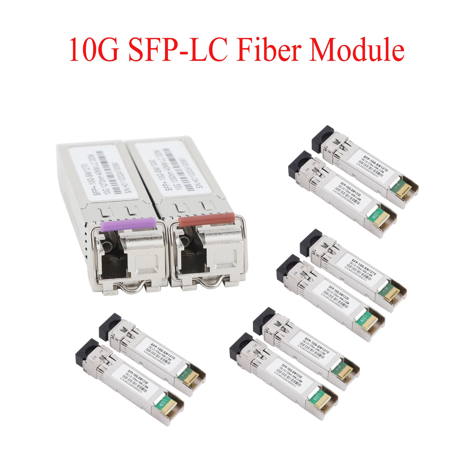 5Pair 1270nm/1330nm 10G Fiber SFP Module LC Single Mode 10KM/20KM/40KM A+B Fiber Module Fit For Cisco Mikrotik Ethernet Switch
5Pair 1270nm/1330nm 10G Fiber SFP Module LC Single Mode 10KM/20KM/40KM A+B Fiber Module Fit For Cisco Mikrotik Ethernet Switch