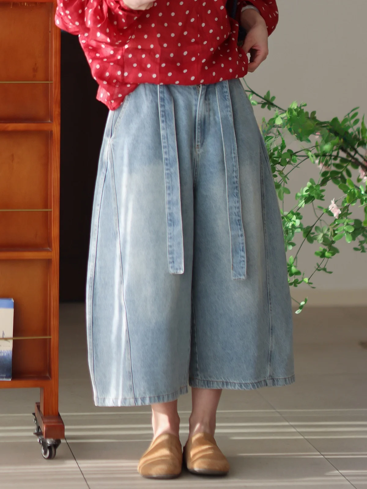 Muede Original Women's Wide Leg Jeans Loose Fit Spring Summer New Style Versatile Loose Waist Belt Eighteen Pants
Muede Original Women's Wide Leg Jeans Loose Fit Spring Summer New Style Versatile Loose Waist Belt Eighteen Pants