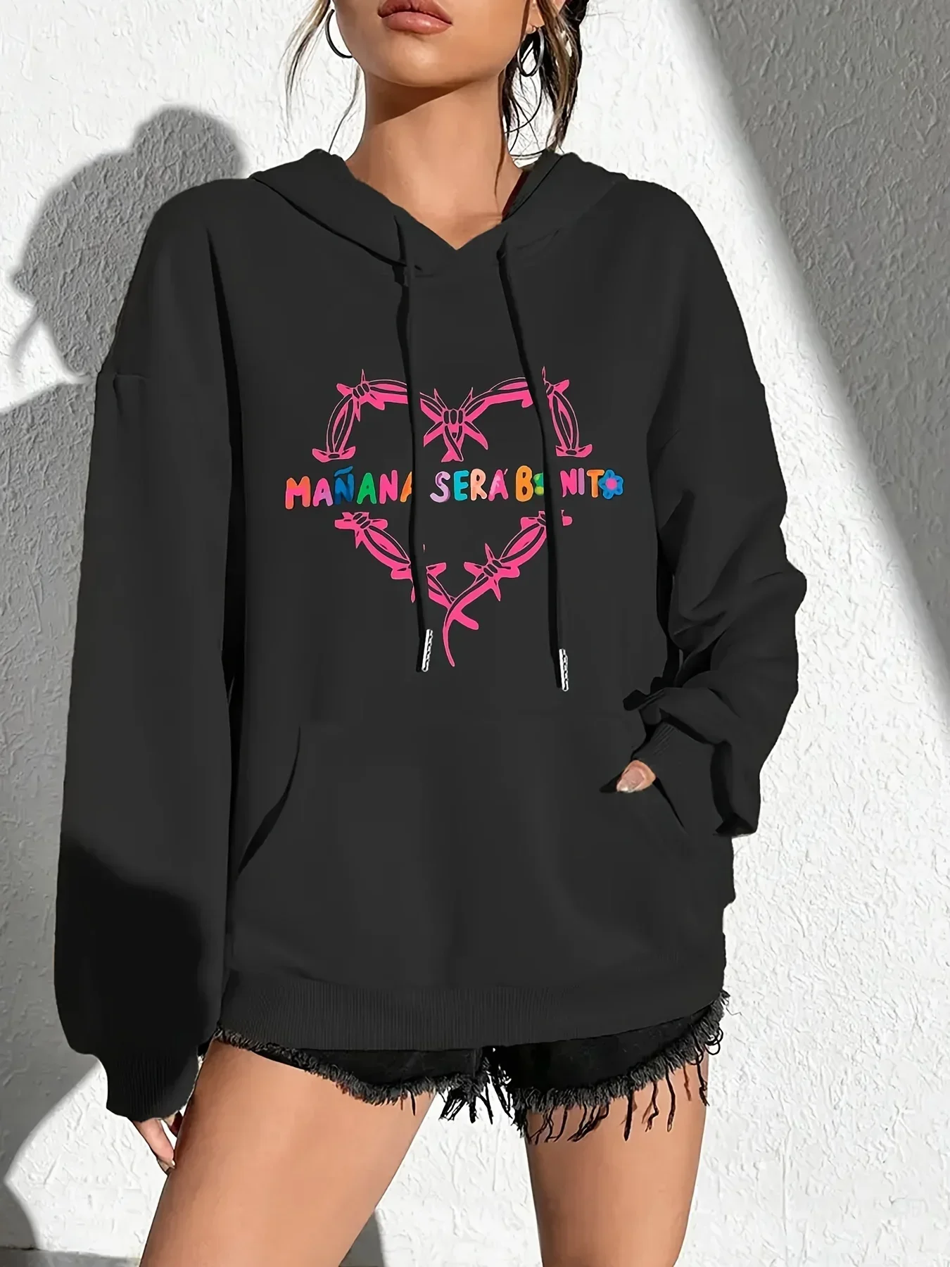 Heart Print Kangaroo Pocket Hoodie, Casual Long Sleeve Drawstring Hoodies Sweatshirt, Women's Clothing
Heart Print Kangaroo Pocket Hoodie, Casual Long Sleeve Drawstring Hoodies Sweatshirt, Women's Clothing