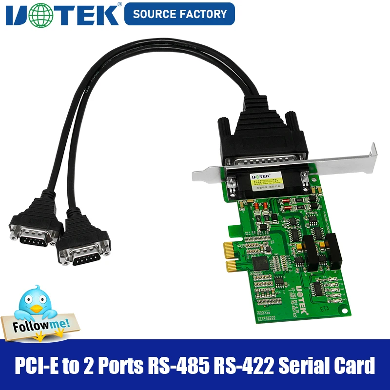 ndustrial Dual Port PCI Express to RS-485 RS-422 Serial Card DB9 Converter with Optical Isolation for PCIE UT-792I
ndustrial Dual Port PCI Express to RS-485 RS-422 Serial Card DB9 Converter with Optical Isolation for PCIE UT-792I